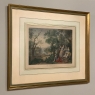 Framed Engraving, Antique French, Hand-Colored ~ 'Springtime'