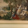 Framed Engraving, Antique French, Hand-Colored ~ 'Springtime'