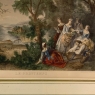 Framed Engraving, Antique French, Hand-Colored ~ 'Springtime'