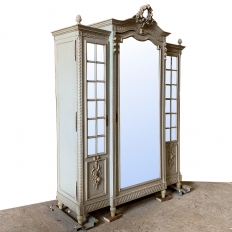 French Louis XVI Painted Triple Armoire, ca 1890s