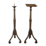 19th Century Country French Lectern and Candlestick Set