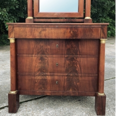 19th Century French Empire Mahogany Dresser with Mirror
