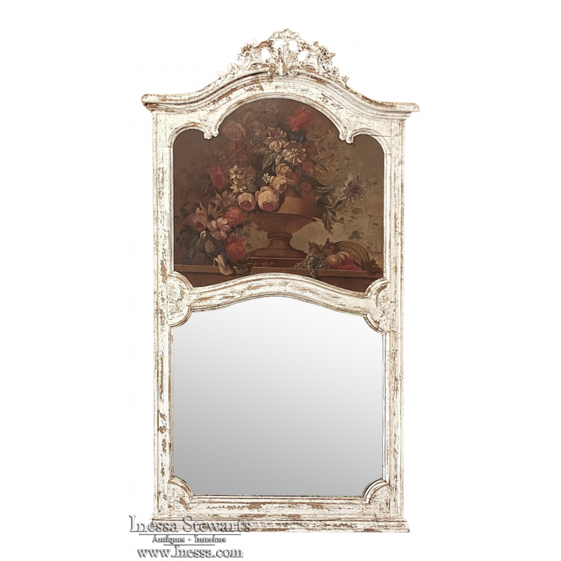 19th Century French Louis XV Painted Trumeau