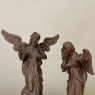 Pair 18th Century French Hand Carved Wood Angels