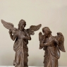 Pair 18th Century French Hand Carved Wood Angels