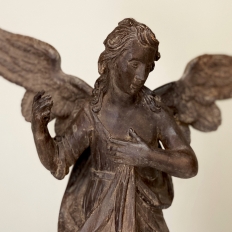 Pair 18th Century French Hand Carved Wood Angels