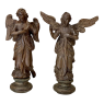 Pair 18th Century Carved Wood Angels