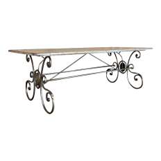 19th Century Door converted to Wrought Iron Dining Table