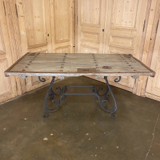 19th Century Door converted to Wrought Iron Dining Table