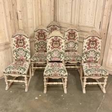 Set of Six Stripped Renaissance Revival Dining Chairs, Circa 1900