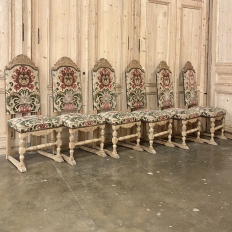 Set of Six Stripped Renaissance Revival Dining Chairs, Circa 1900
