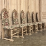 Set of Six Stripped Renaissance Revival Dining Chairs, Circa 1900