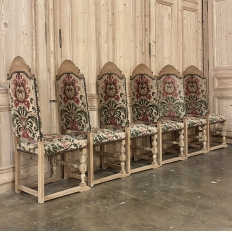 Set of Six Stripped Renaissance Revival Dining Chairs, Circa 1900
