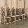 Set of Six Stripped Renaissance Revival Dining Chairs, Circa 1900