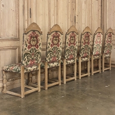 Set of Six Stripped Renaissance Revival Dining Chairs, Circa 1900