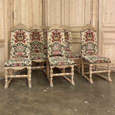 Set of Six Stripped Renaissance Revival Dining Chairs, Circa 1900