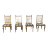 Set of 4 19th Century Swedish Louis XVI Gilded Chairs