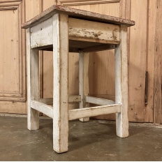 Rustic 19th Century Painted Stool ~ End Table