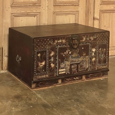 19th Century Indian Hand-Painted Trunk