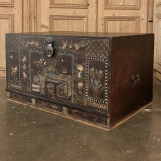 19th Century Indian Hand-Painted Trunk