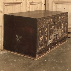 19th Century Indian Hand-Painted Trunk