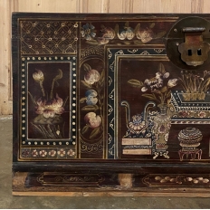 19th Century Indian Hand-Painted Trunk