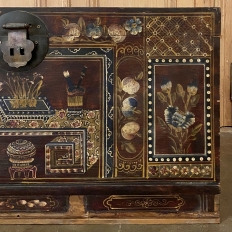 19th Century Indian Hand-Painted Trunk