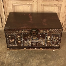 19th Century Indian Hand-Painted Trunk