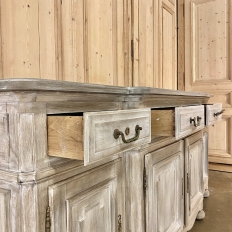 19th Century Country French Whitewashed Step-Front Buffet