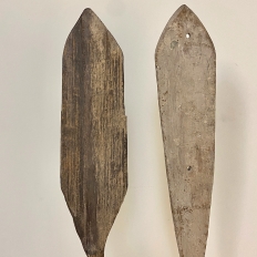 Pair 19th Century Canoe Paddles on Display Stands