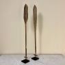 Pair 19th Century Canoe Paddles on Display Stands