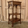 19th Century French Walnut Gothic Pedestal ~ Etagere End Table
