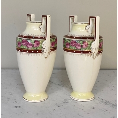 Pair Antique Keramis Vases