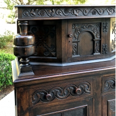 Antique Renaissance Revival Jacobean Style English Buffet