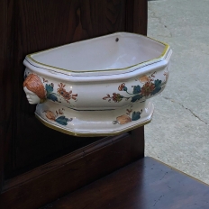 19th Century Country French Fountain with Porcelain Reservoir & Basin