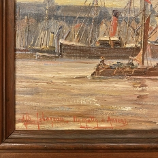 19th Century Framed Oil Painting on Canvas by A. Jaboneau