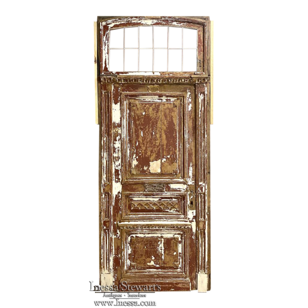 19th Century Neoclassical Exterior Door with Transom & Jamb