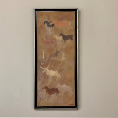 Mid-Century Oil Painting on Canvas by Fouat Michel