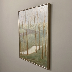Mid-Century Framed Oil Painting on Canvas by Simone Mareschal
