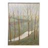 Mid-Century Framed Oil Painting on Canvas by Simone Mareschal