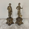 Pair Antique Spelter Statues of Provincial Couple