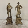 Pair Antique Spelter Statues of Provincial Couple