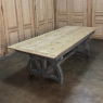 19th Century Rustic Country French Pine Wagon Wheel Trestle Table