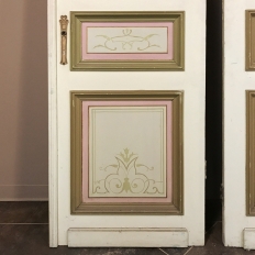 Set of Four 19th Century Art Nouveau Period Hand Painted French Doors