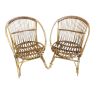 Pair of Mid-Century Rattan Armchairs