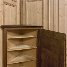 Antique Rustic Italian Piemontese Corner Cabinet