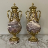 Pair 19th Century French Louis XVI Marble & Bronze D'Or Cassolettes