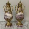 Pair 19th Century French Louis XVI Marble & Bronze D'Or Cassolettes