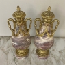 Pair 19th Century French Louis XVI Marble & Bronze D'Or Cassolettes