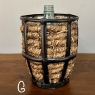 Antique Wicker-Wrapped Bonbon Wine Bottle with Iron Cage (2 available, sold EACH)